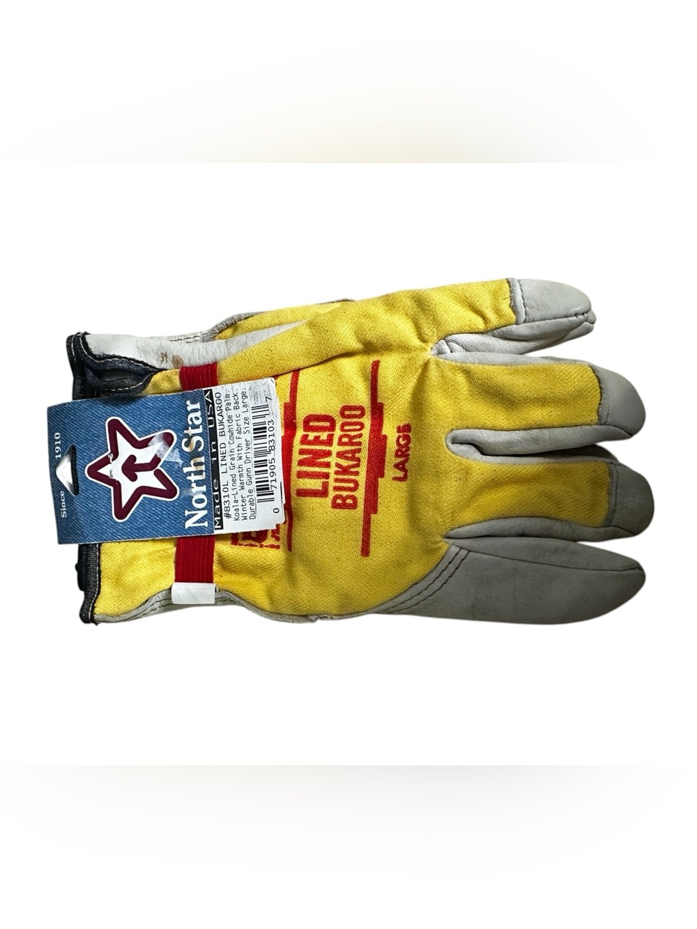 NWT North Star USA Bukaroo Lined Cowhide Work Gloves Men’s Large Deadstock USA